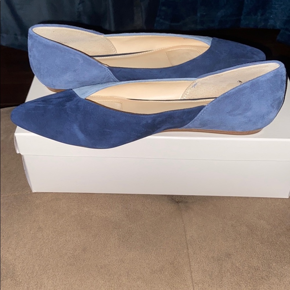 Suede two tone flats